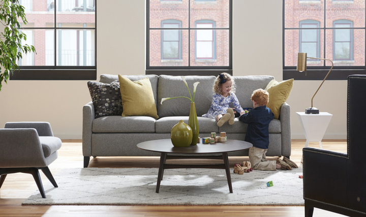 American Leather Harris Comfort Sleeper With High Wood Leg-Jennifer Furniture