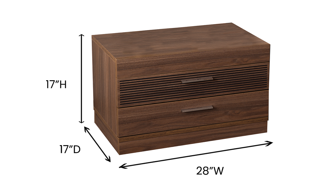 ESF Italia Lindo 2 Drawer Wooden Nightstand In Brown