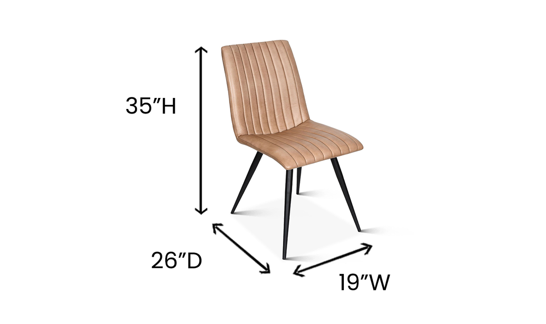 HTD Essex Chelsea Leather Dining Chair With Iron Legs
