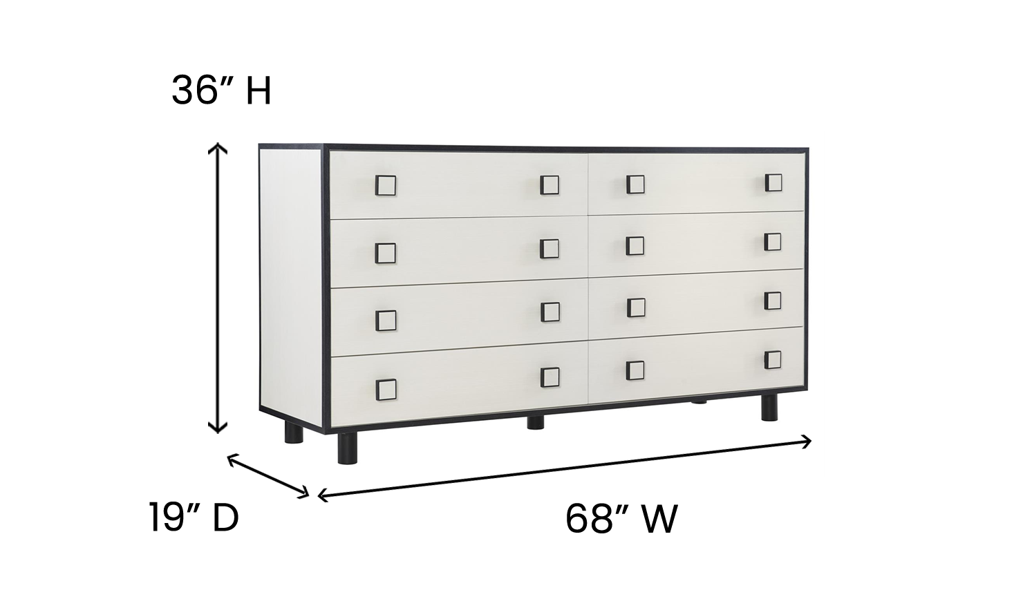 Bernhardt Silhouette Dresser with Soft-Closing Drawers & Knob Handles in Two Options