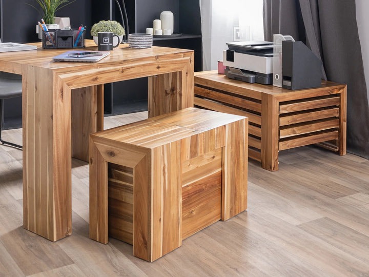 Transformer Table Extendable Wooden Dining Bench
