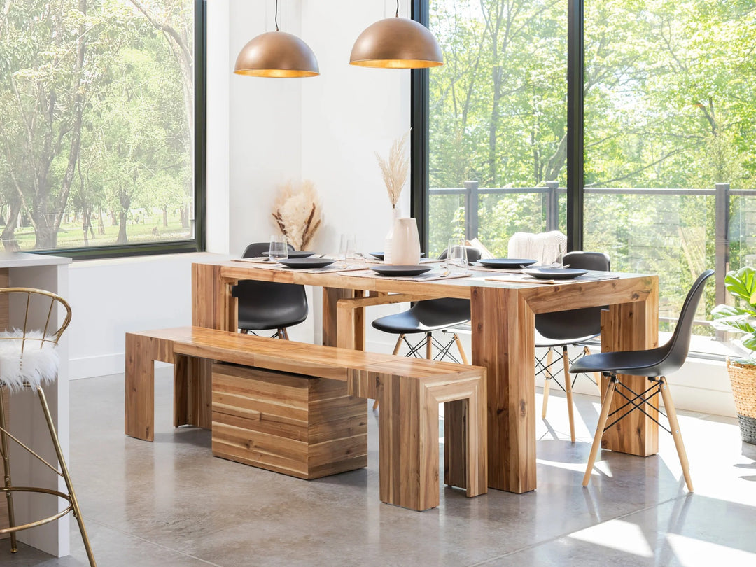 Transformer Table Extendable Wooden Dining Bench
