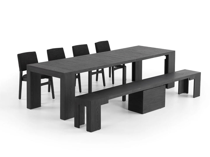 Transformer Table Extendable Wooden Dining Bench