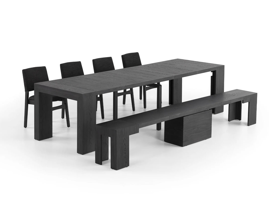Transformer Table Extendable Wooden Dining Bench