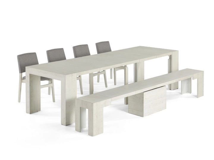 Transformer Table Extendable Wooden Dining Bench