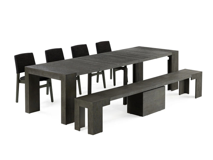 Transformer Table Extendable Wooden Dining Bench
