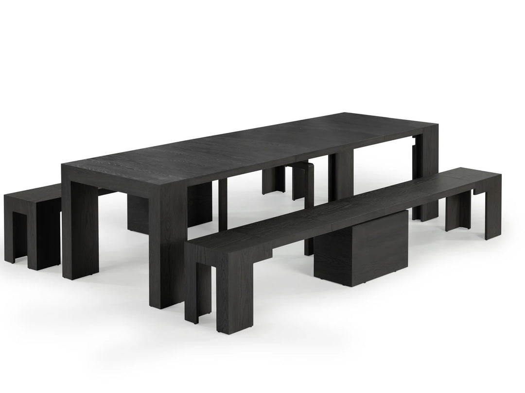 Transformer Table Extendable Wooden Dining Bench