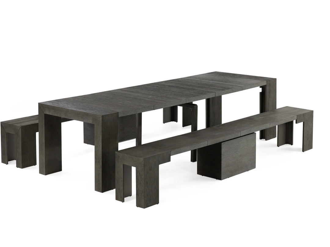 Transformer Table Extendable Wooden Dining Bench