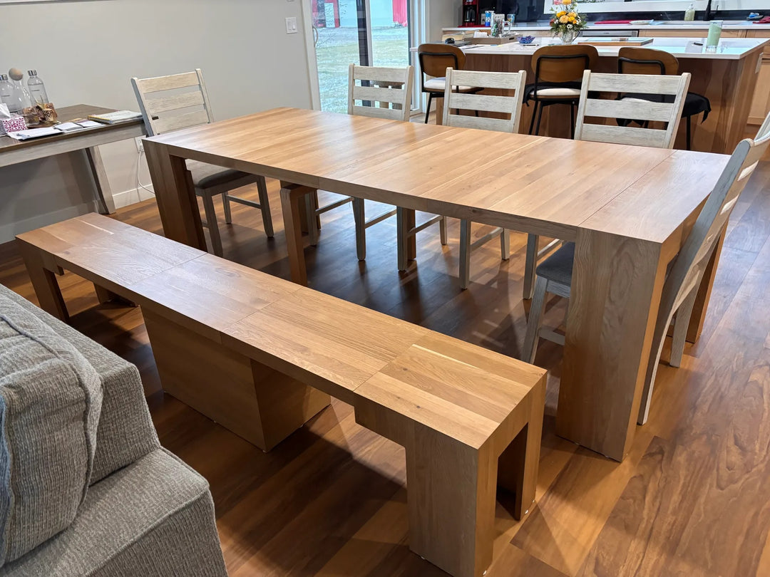 Transformer Table Extendable Wooden Dining Bench