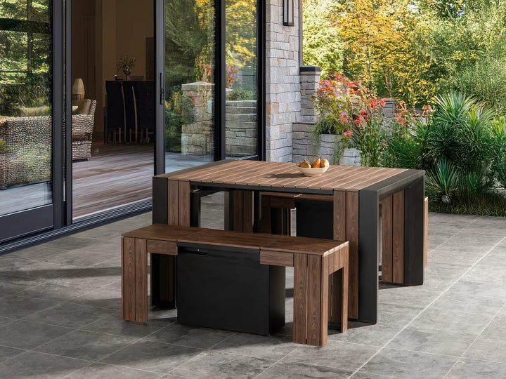 Transformer Table Extendable Wooden Outdoor Bench