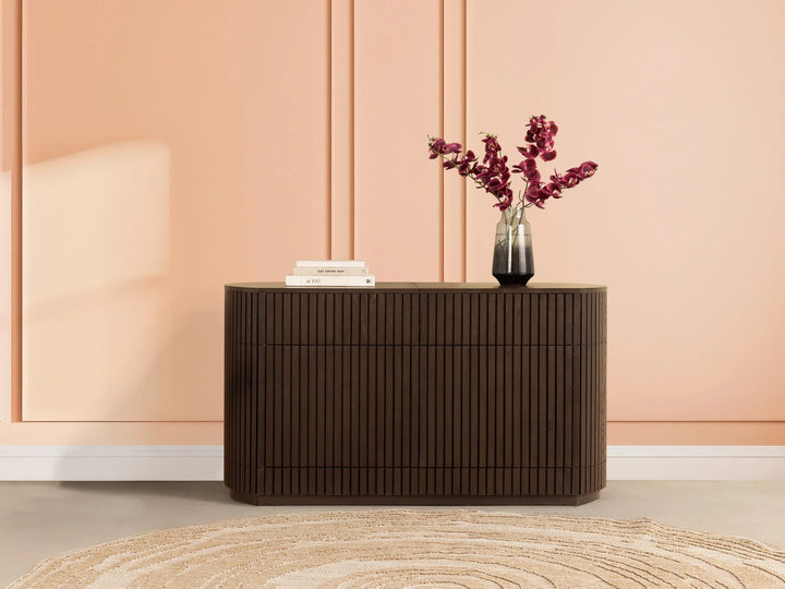 Transformer Table Round Side Board With Panel Storage