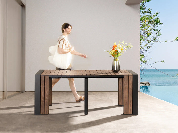 Transformer Table Extendable Rectangular Outdoor Dining Table (12-seating)