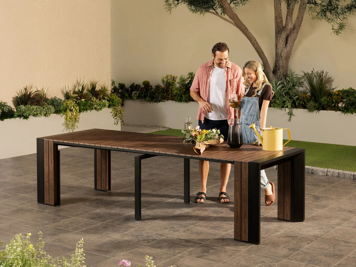 Transformer Table Extendable Rectangular Outdoor Dining Table (12-seating)