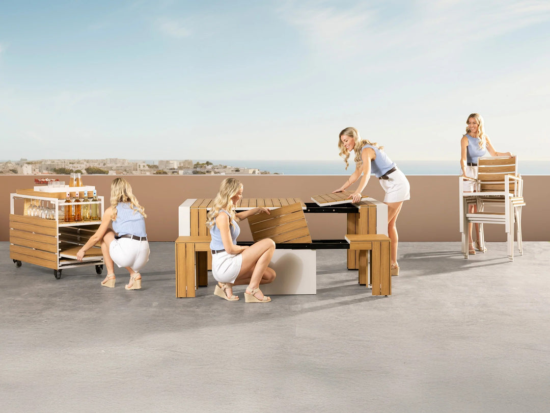 Transformer Table Extendable Rectangular Outdoor Dining Table (12-seating)