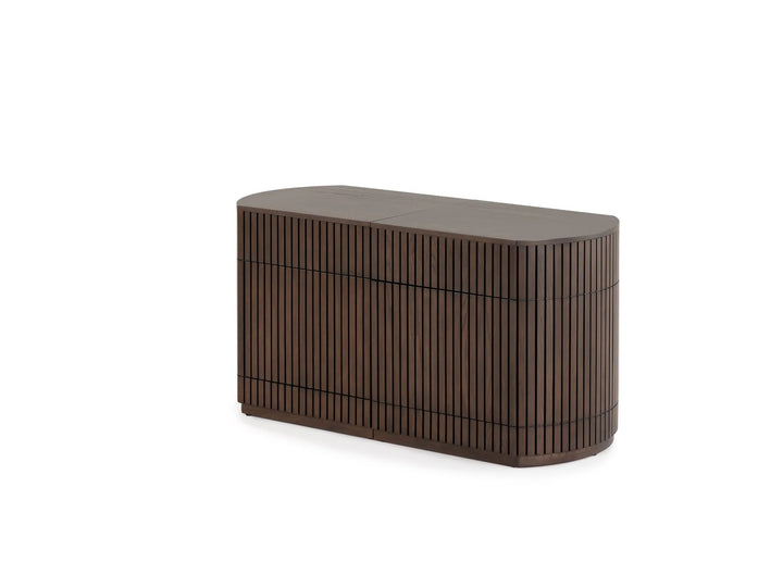 Transformer Table Round Side Board With Panel Storage