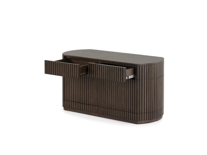 Transformer Table Round Side Board With Panel Storage