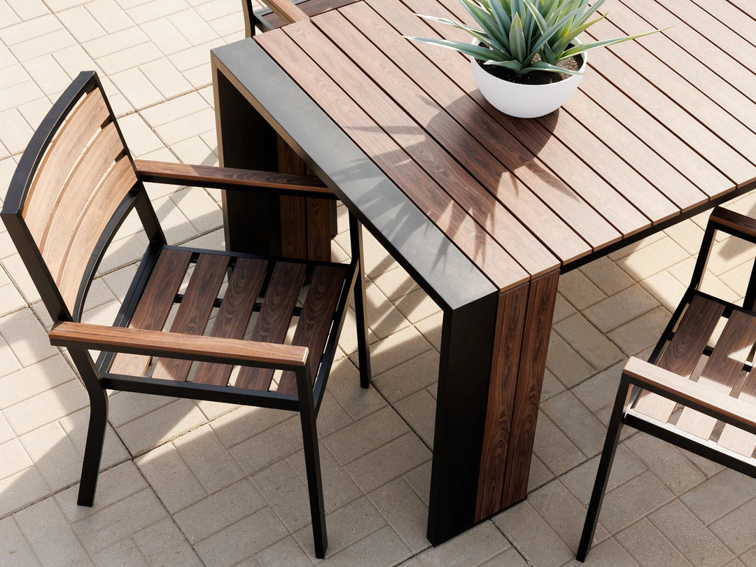 Transformer Table Patio Outdoor Wooden Chair