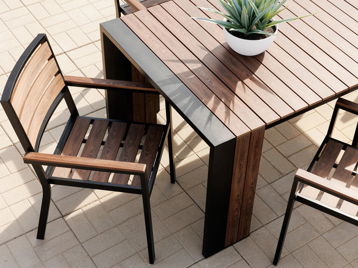 Transformer Table Patio Outdoor Wooden Chair