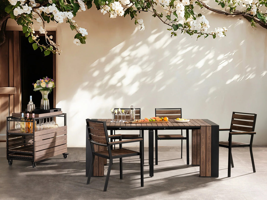 Transformer Table Patio Outdoor Wooden Chair