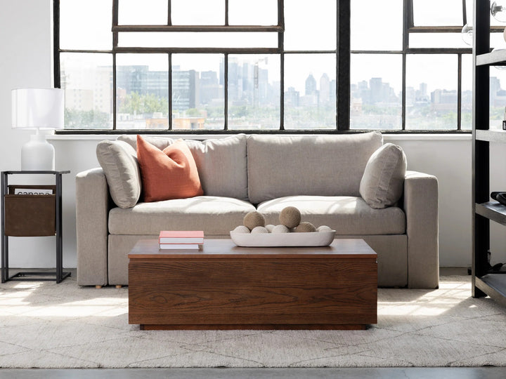 Transformer Table Wooden Coffee Table with Panel Storage