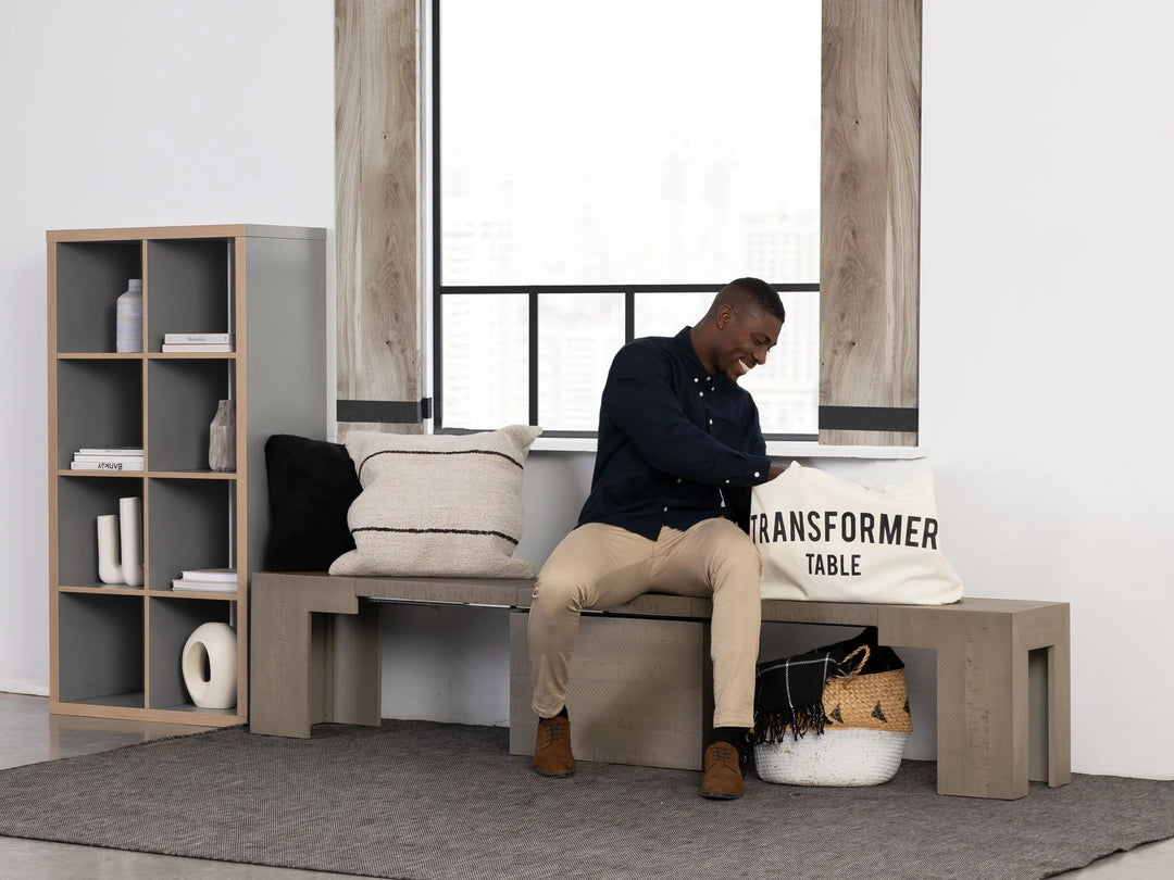 Transformer Table Extendable Wooden Dining Bench