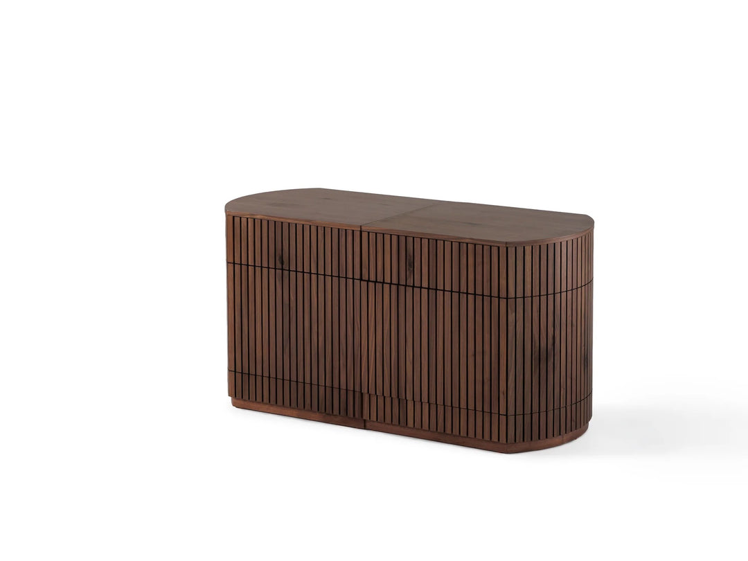 Transformer Table Round Side Board With Panel Storage