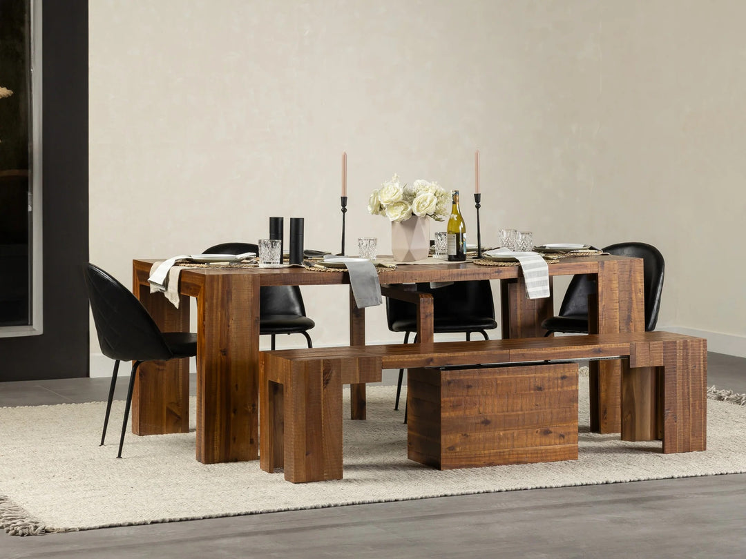Transformer Table Extendable Wooden Dining Bench