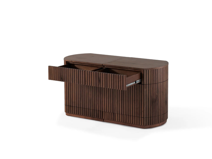 Transformer Table Round Side Board With Panel Storage