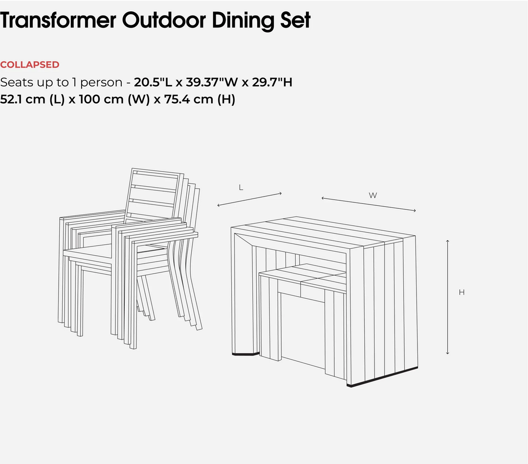 Transformer Table Extendable Rectangular Outdoor Dining Table (12-seating)