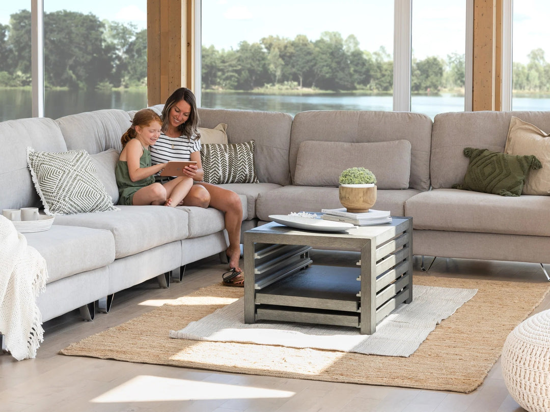 Transformer Table Wooden Coffee Table with Panel Storage