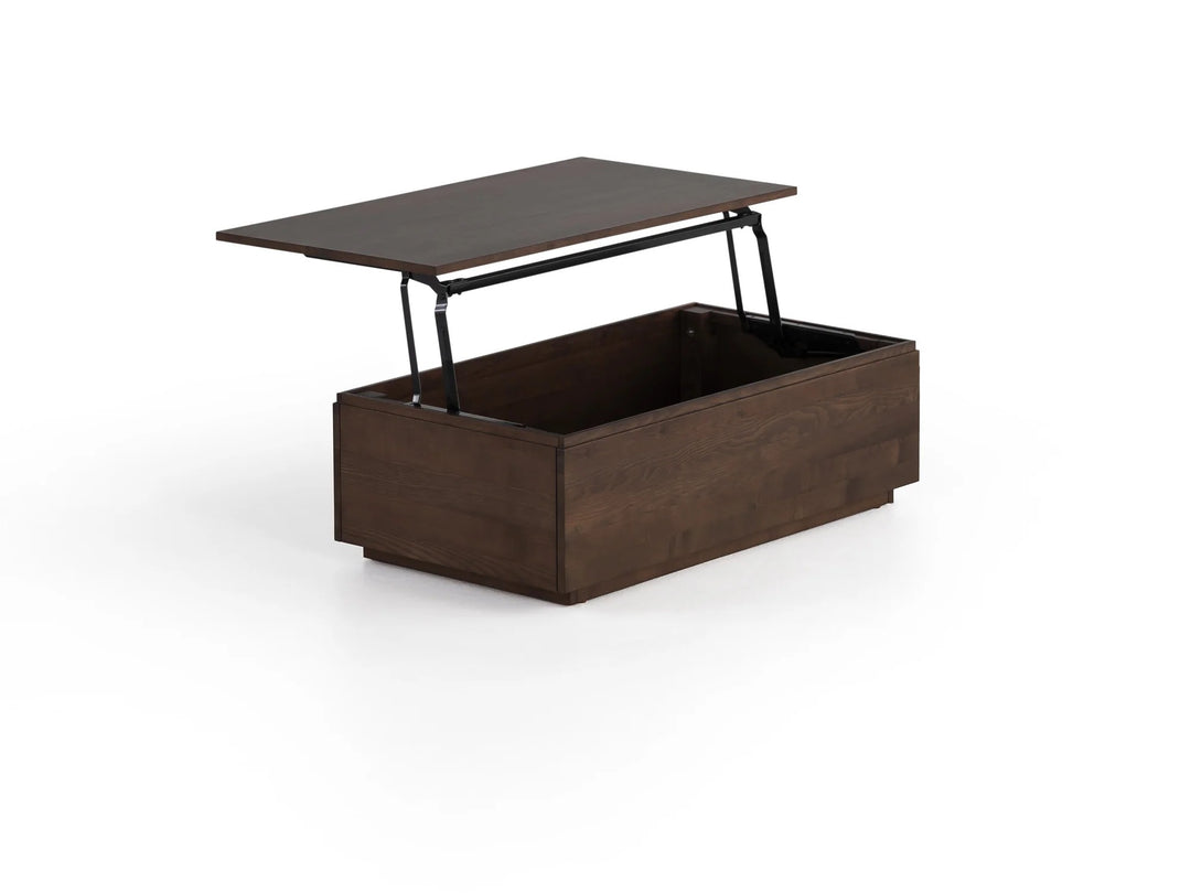 Transformer Table Wooden Coffee Table with Panel Storage