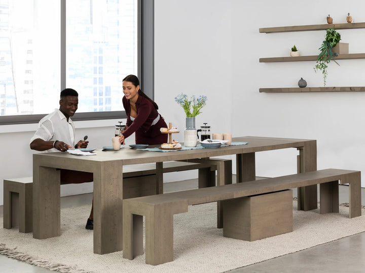 Transformer Table Extendable Wooden Dining Bench