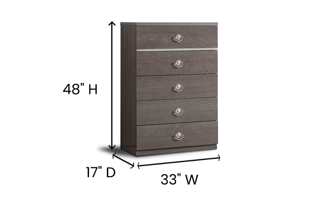 ESF Italia Nabucco 5 Drawers Storage Chest In Brown