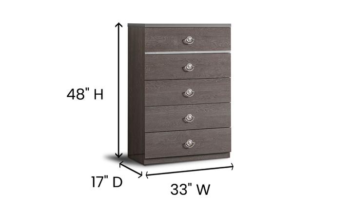 ESF Italia Nabucco 5 Drawers Storage Chest In Brown