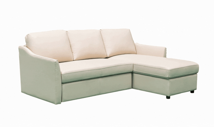Merax Fabric L-Shape Full Sleeper Sectional Sofa with Reversible Storage Chaise
