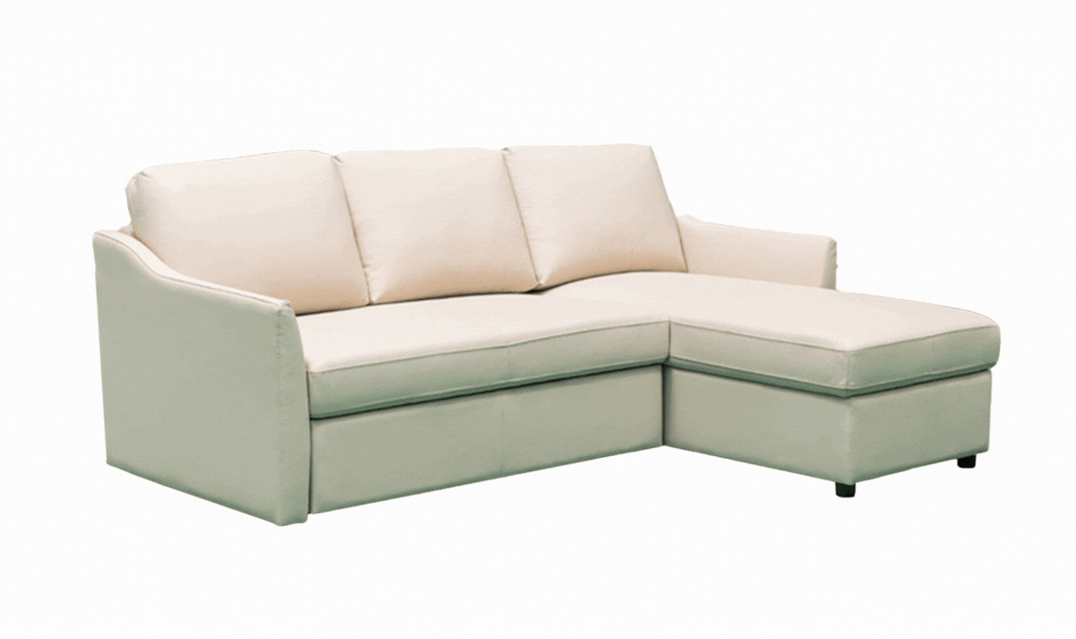 Klaussner Merax Leather L-Shape Full Sleeper Sectional Sofa with Reversible Storage Chaise