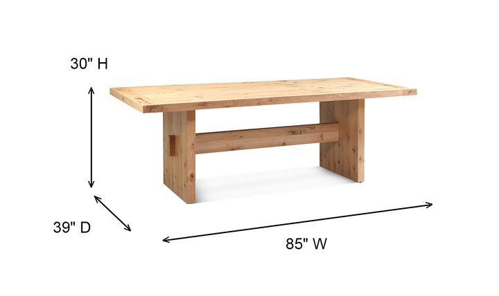 HTD Flagstaff Rectangular Dining Table in Natural Distressed Oak
