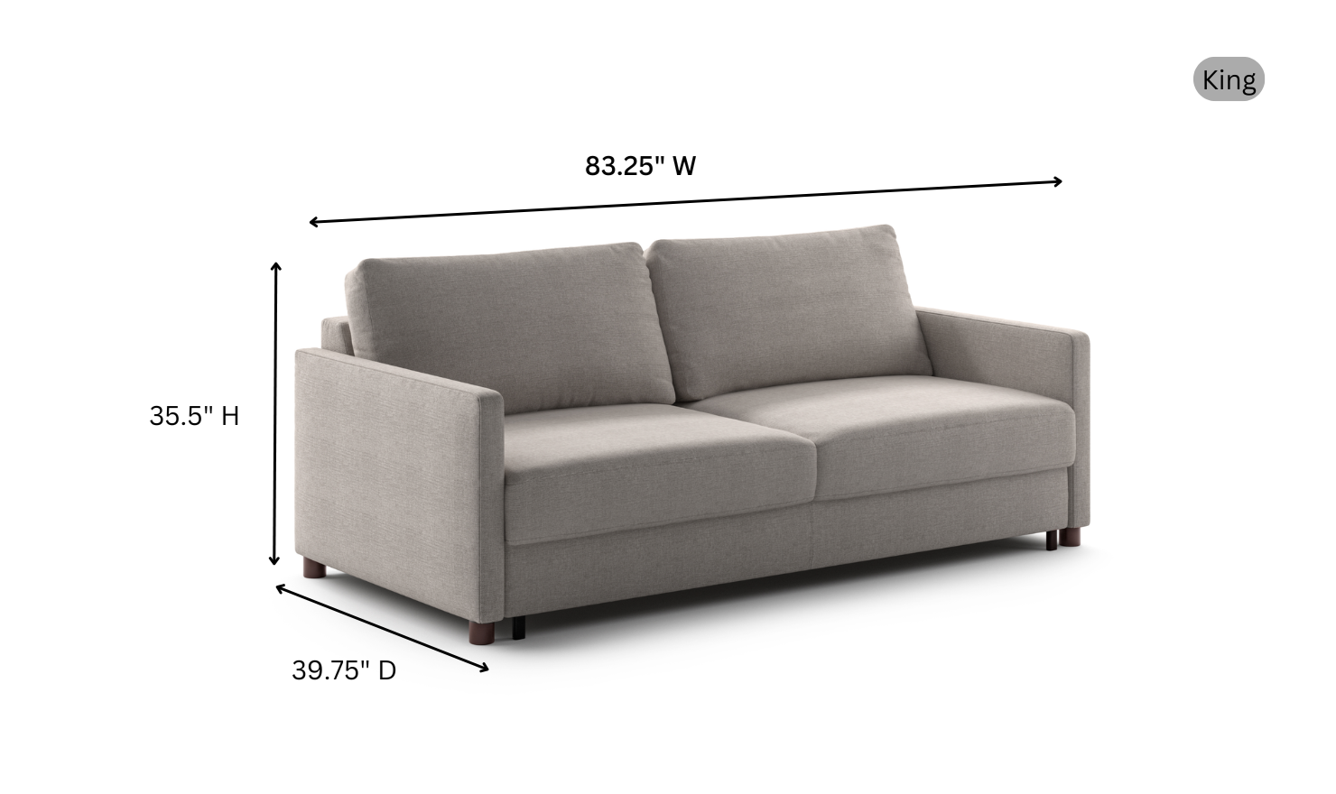 Luonto Polar Fabric Beige Sofa Sleeper in all sizes