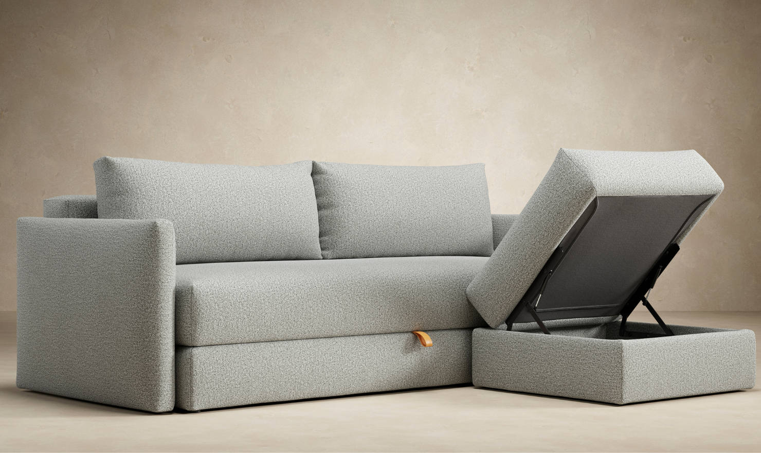 Innovation Living Tripi 2-Seater Fabric Sofa Bed With Integrated Storage-Jennifer Furniture
