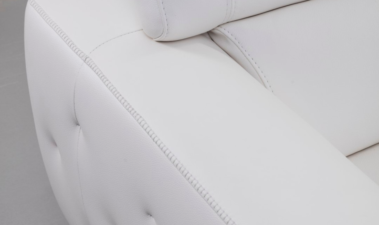 Gio Italia Leather Left-Hand Facing Sectional Sofa in White-Jennifer Furniture