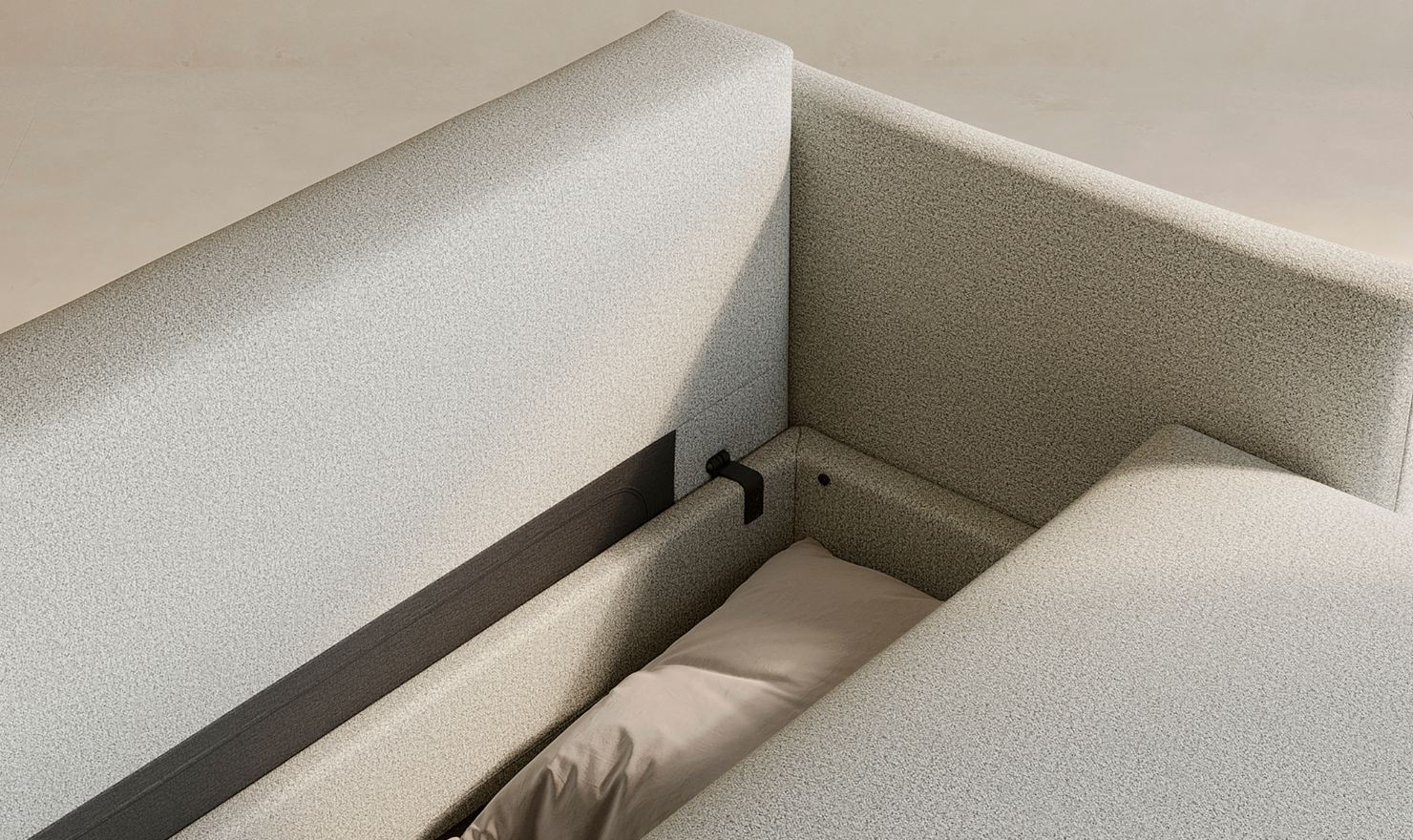 Innovation Living Tripi 2-Seater Fabric Sofa Bed With Integrated Storage-Jennifer Furniture