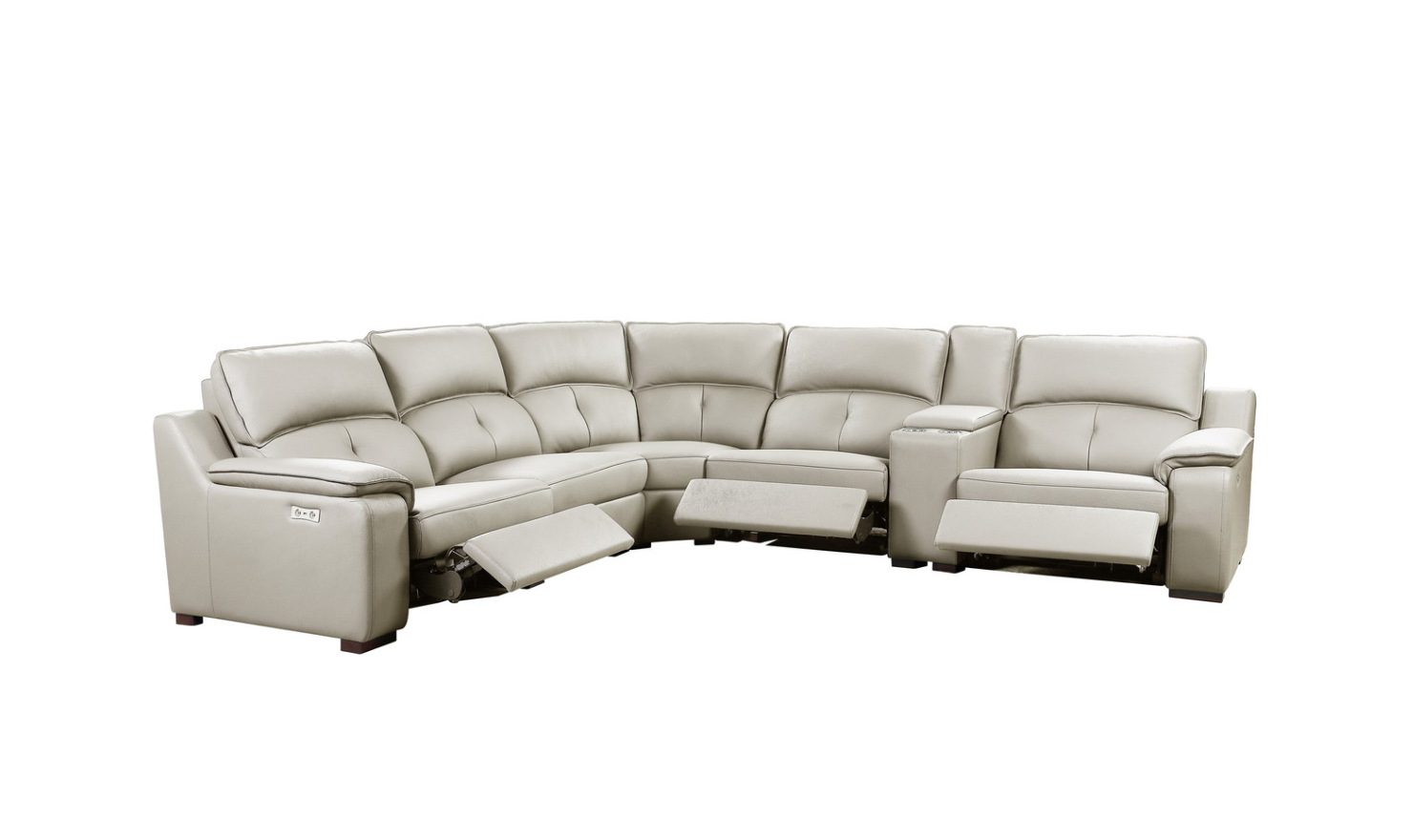 Gio Italia Thompson Recliner Sectional in Smoke Taupe-Jennifer Furniture