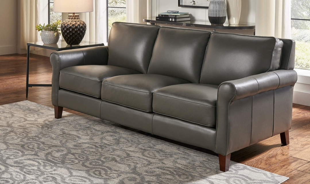 Hydeline Laguna Leather Living Room Set With Rolled Arms