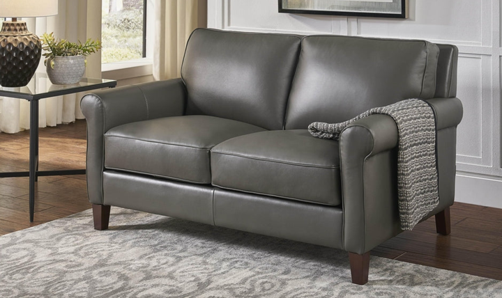 Hydeline Laguna Leather Living Room Set With Rolled Arms