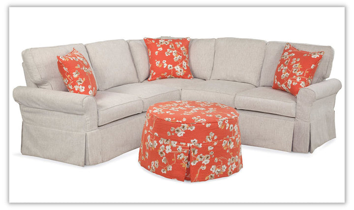 Four Seasons Landon L-Shaped Modular Slipcover Sectional Sofa