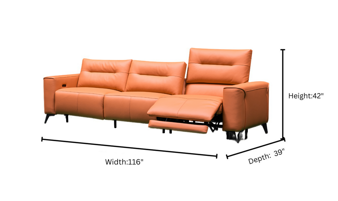 Klaussner Alessandro 3-Seater Leather Power Recliner Sofa