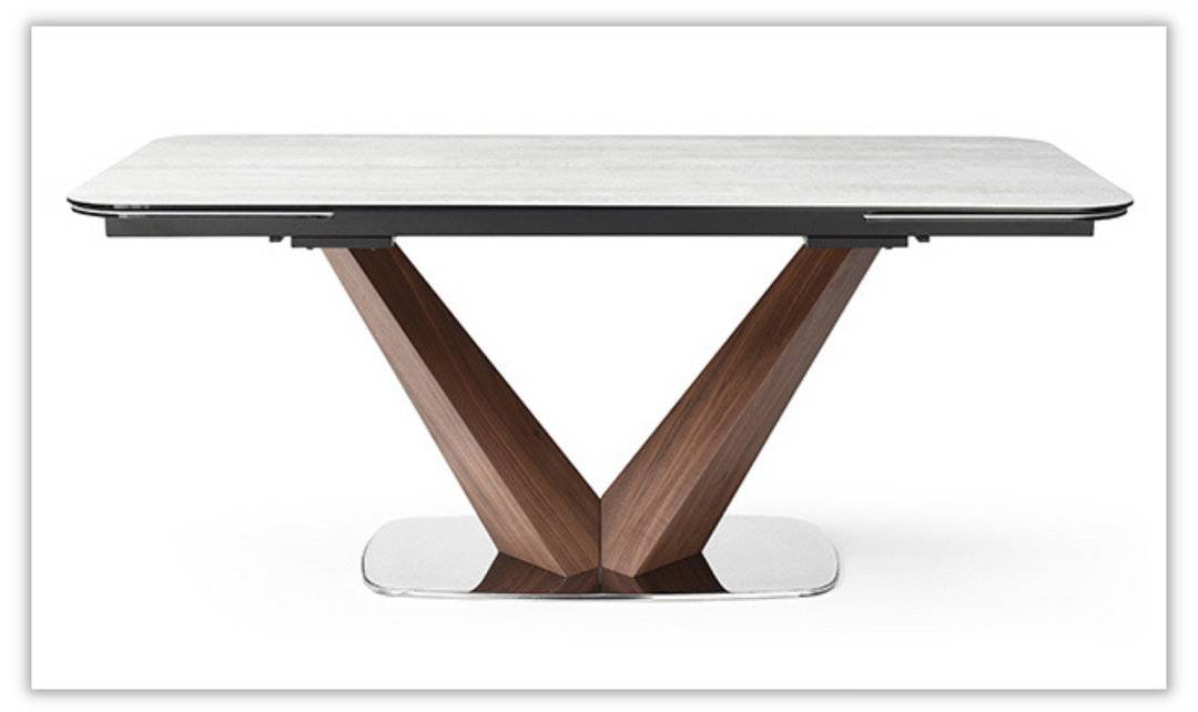 ESF Luke Extendable White Ceramic Dining Table - 9188