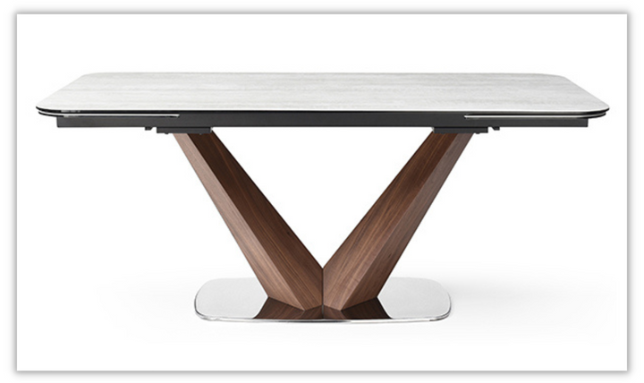 ESF Luke Extendable White Ceramic Dining Table - 9188