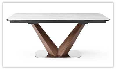 Luke Extendable White Ceramic Dining Table