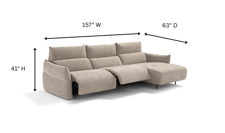 Lumera L-Shape Fabric Power Recliner Sectional Sofa With Adjustable Headrest-jennifer furniture